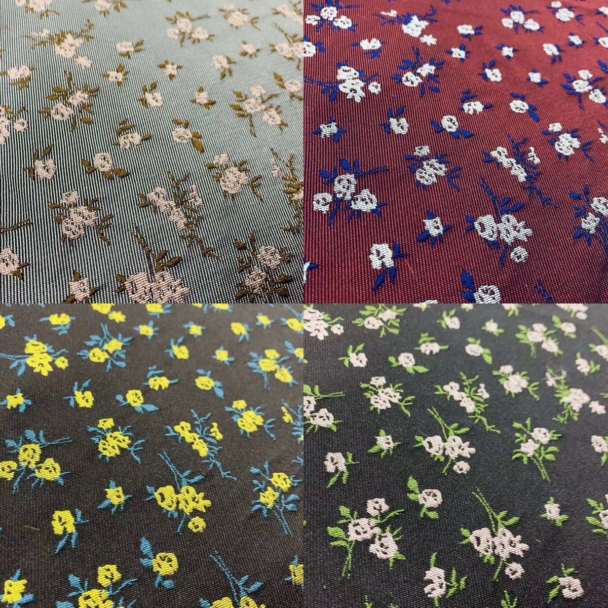 Custom Design Beautiful Flower Floral 100%Polyester Yarn Dyed Woven Brocade Jacquard Fabric For Women Dresses