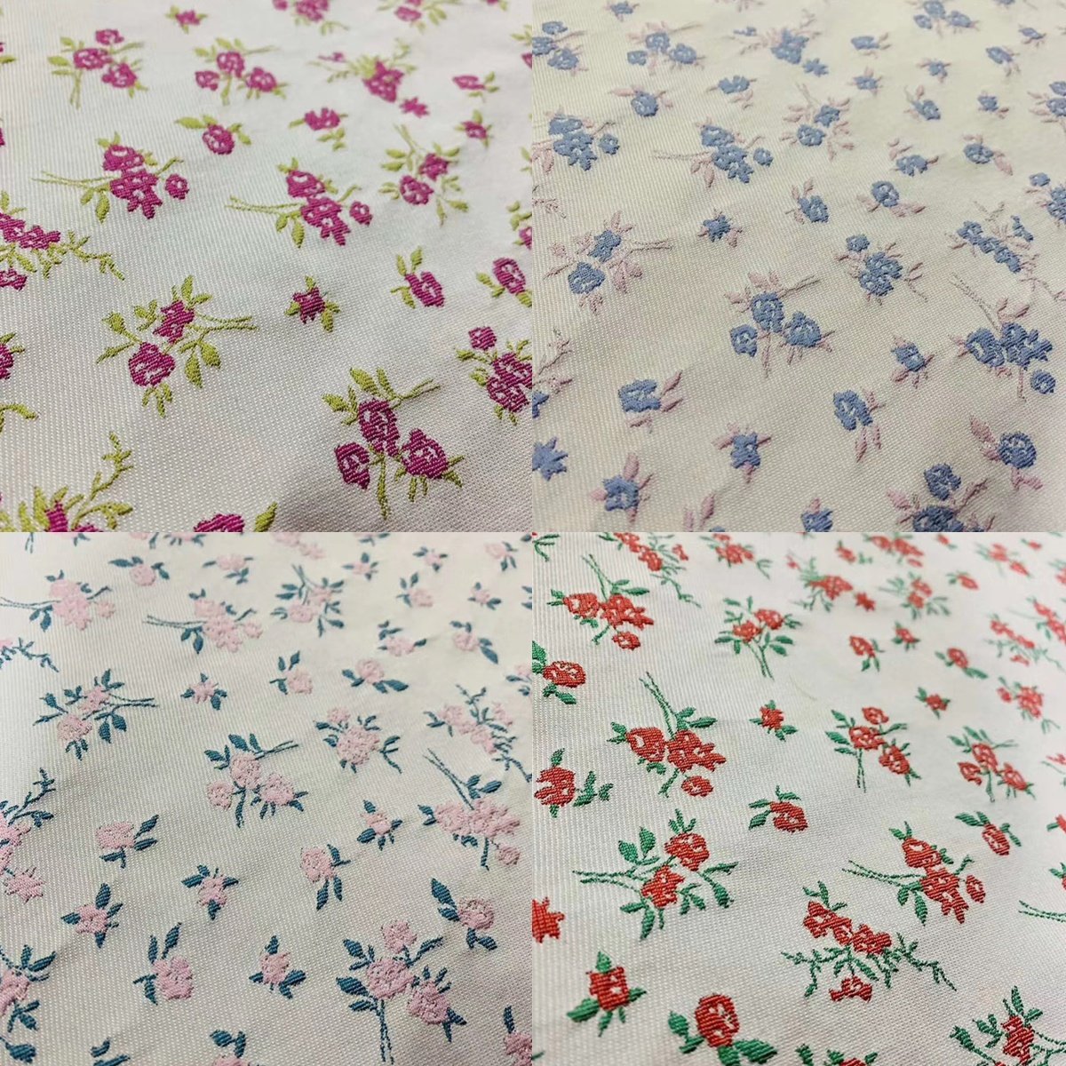 Custom Design Beautiful Flower Floral 100%Polyester Yarn Dyed Woven Brocade Jacquard Fabric For Women Dresses