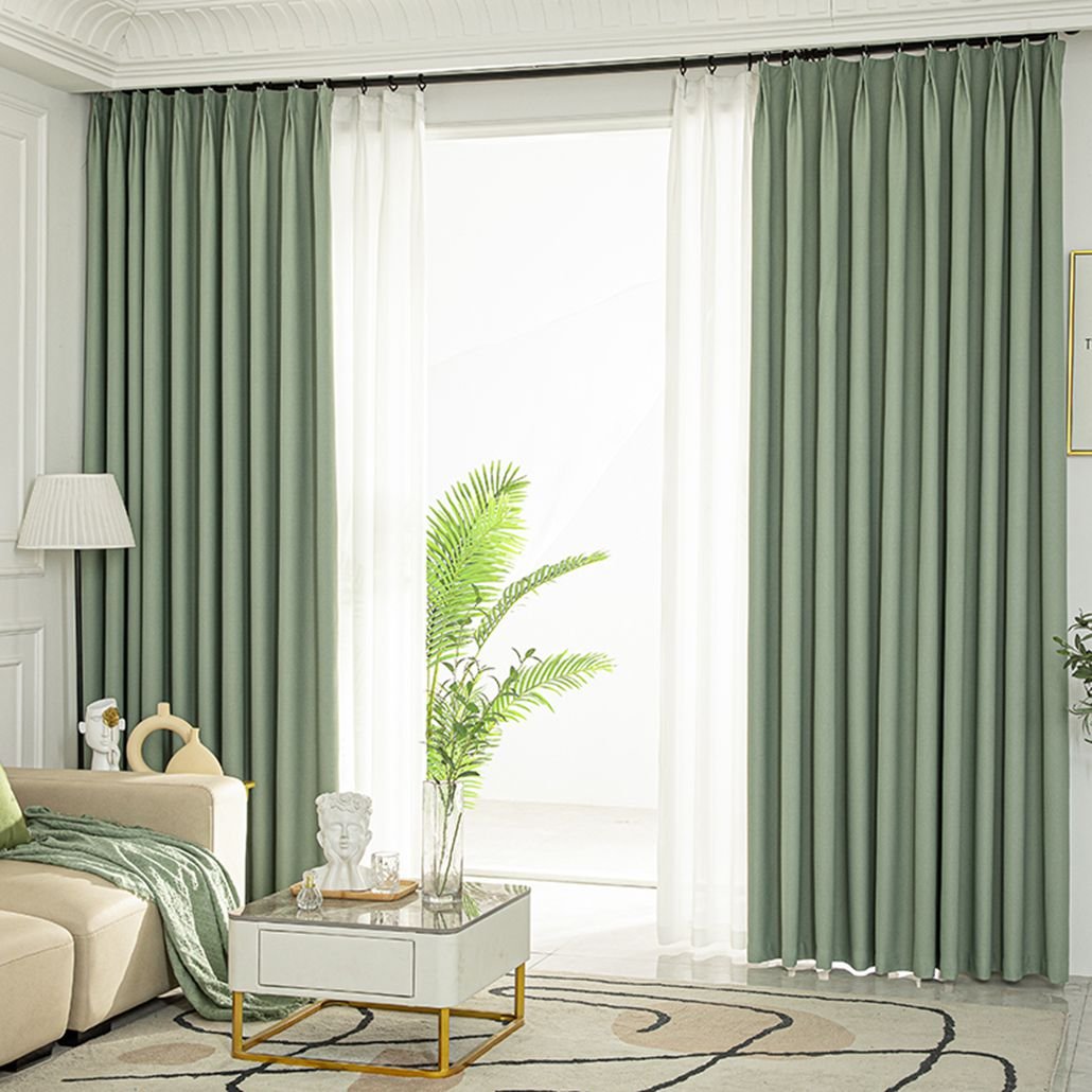 Factory supply high quality two side uv protection blackout linen window curtain fabric