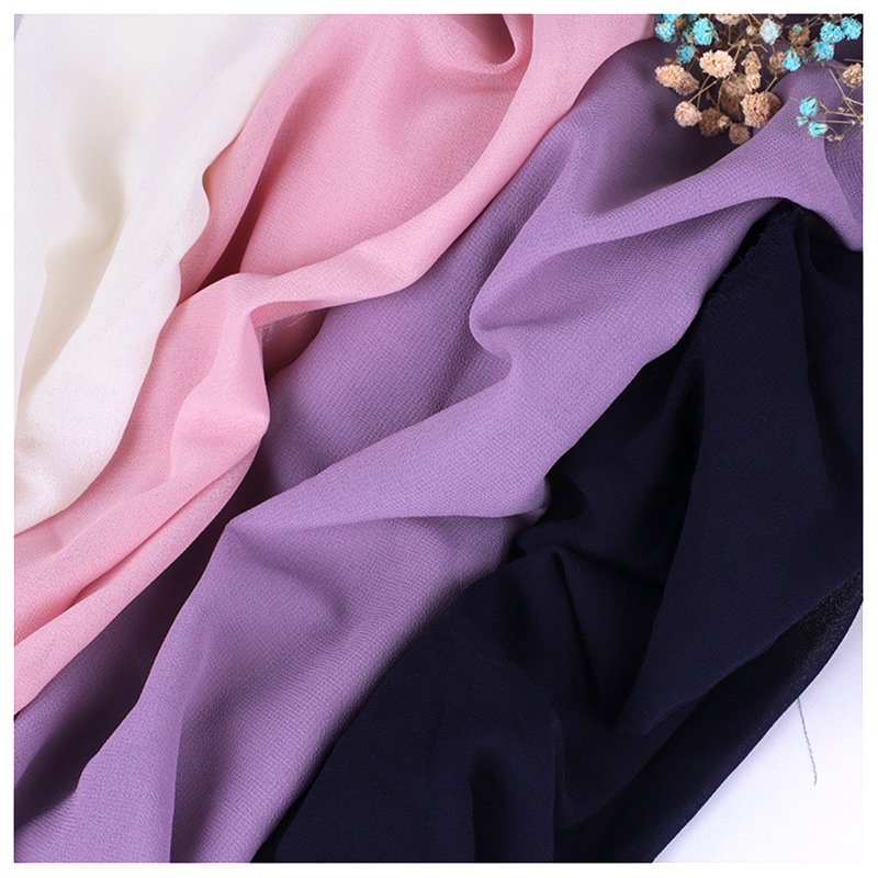 Wholesale Plain Pearl Chiffon Fabric Soft 100% Polyester Sheer Fabric
