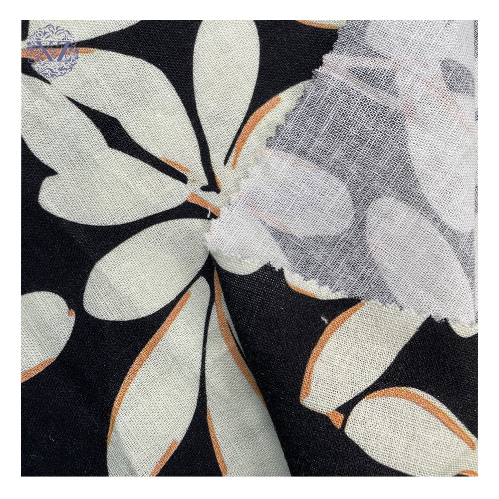 Bulk Wholesale Breathable Woven Printing Floral Viscose Custom Linen Fabric Fabrics For Clothing Linen