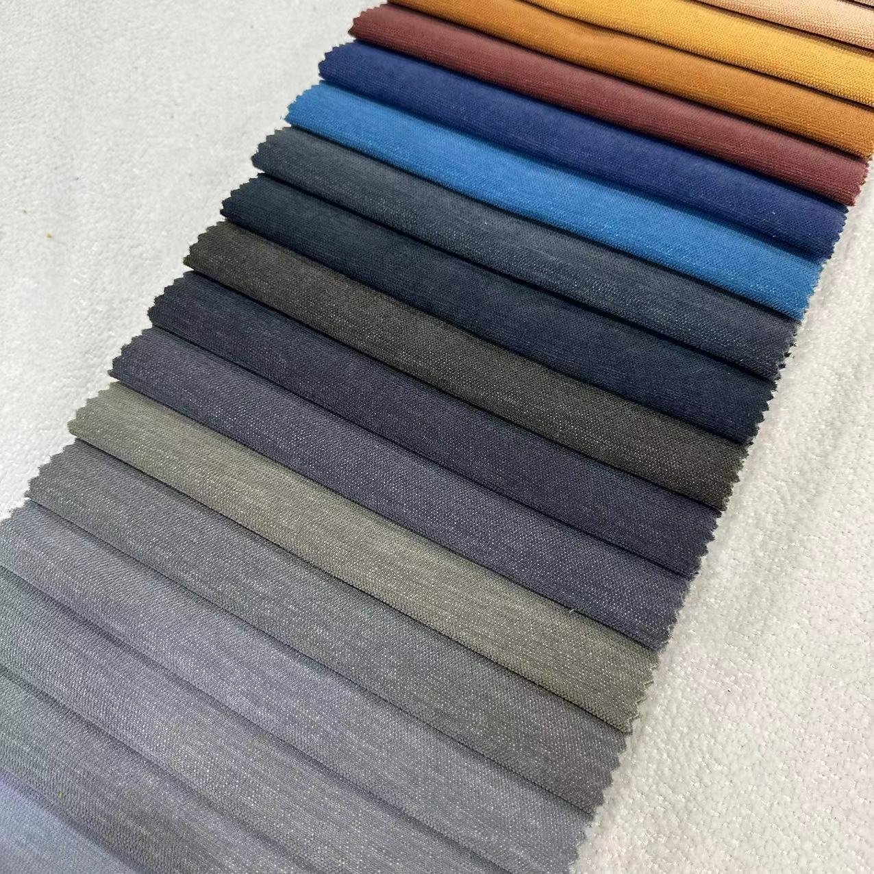 23002- polyester home textile sofa fabric for plain Comfortable Warm Upholstery Pillow linen curtain fabrics For Home