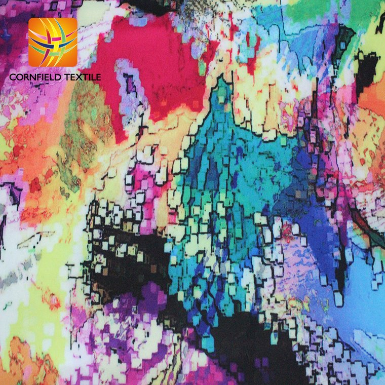 Dress Print Fabric New for Indian Crepe Digital Print Mesh Fabric 100% Polyester Fabric OEKO-TEX STANDARD 100 Hometextile Plain