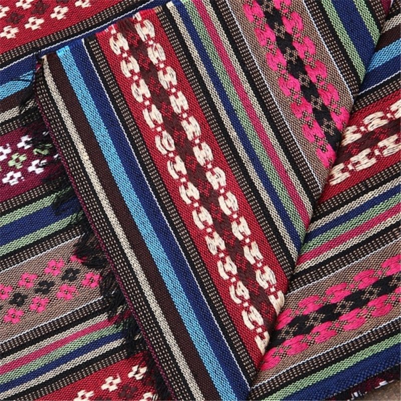 Jacquard cushion fabric 100% polyester linen like ethnic style jacquard fabric for sofa chair cover,pillow