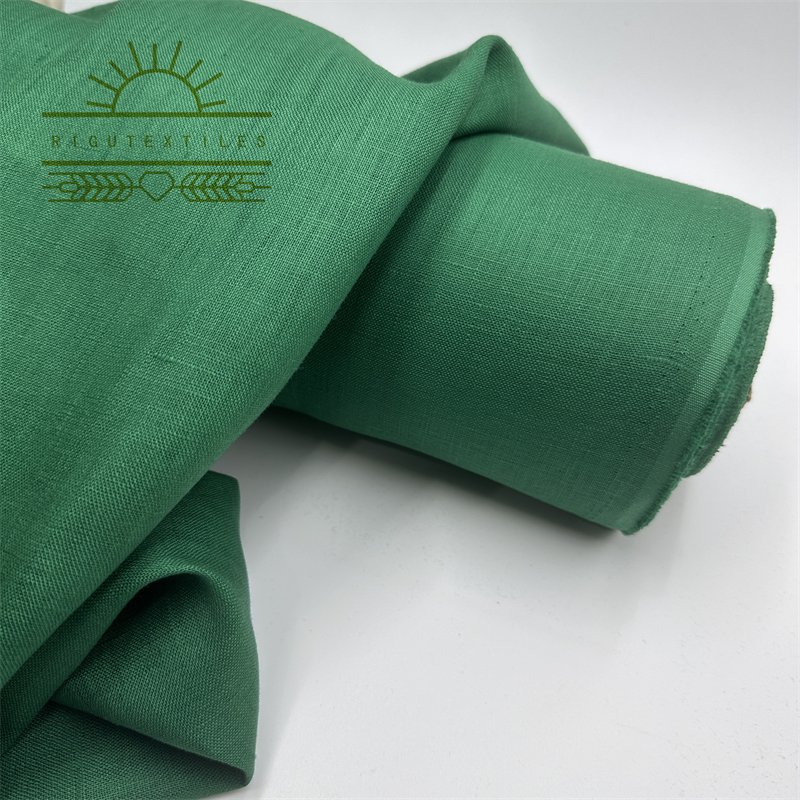RIGU Textiles 101# Hot Sale Product Natural Linen Plain 100%linen Fabric 200gsm Flax Fabric For Women Loose Casual Clothing