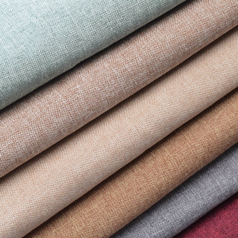 Wholesale 100% Polyester Linen Look Fabric for Furniture for Sofa and Curtains Woven Upholstery Fabrics for Boys and Girls
