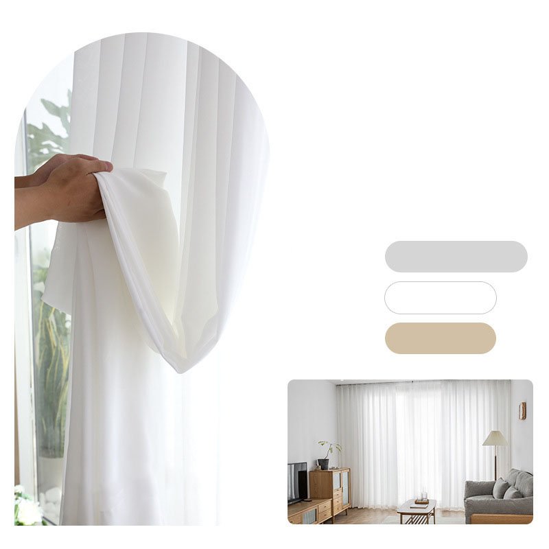 custom size Rideaux de laine pour la maison modern design Japan sheer curtain linen solid color home gauze curtain