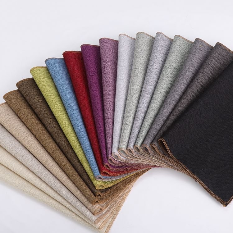 Run&Fun 100% Polyester Woven Custom Linen Durable Plain Weaved Sofas Upholstery Fabrics