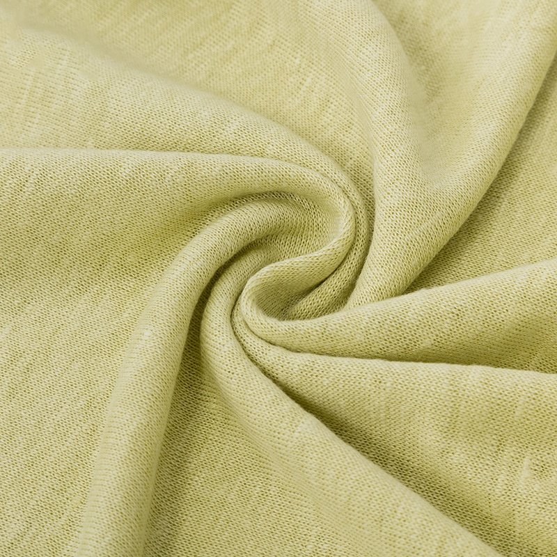 High grade 100% pure linen knitted jersey fabric for T-shirt and summer clothes 140 colors in stock 150cm width, 170gsm