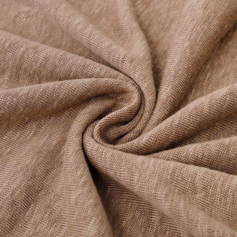 High grade 100% pure linen knitted jersey fabric for T-shirt and summer clothes 140 colors in stock 150cm width, 170gsm
