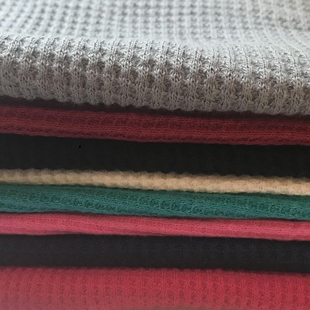 Luxury 100% Cotton Waffle Fabric Bath Linen Material Combed Yarn Type Custom Made Waffle Manufactured In India Sustainable