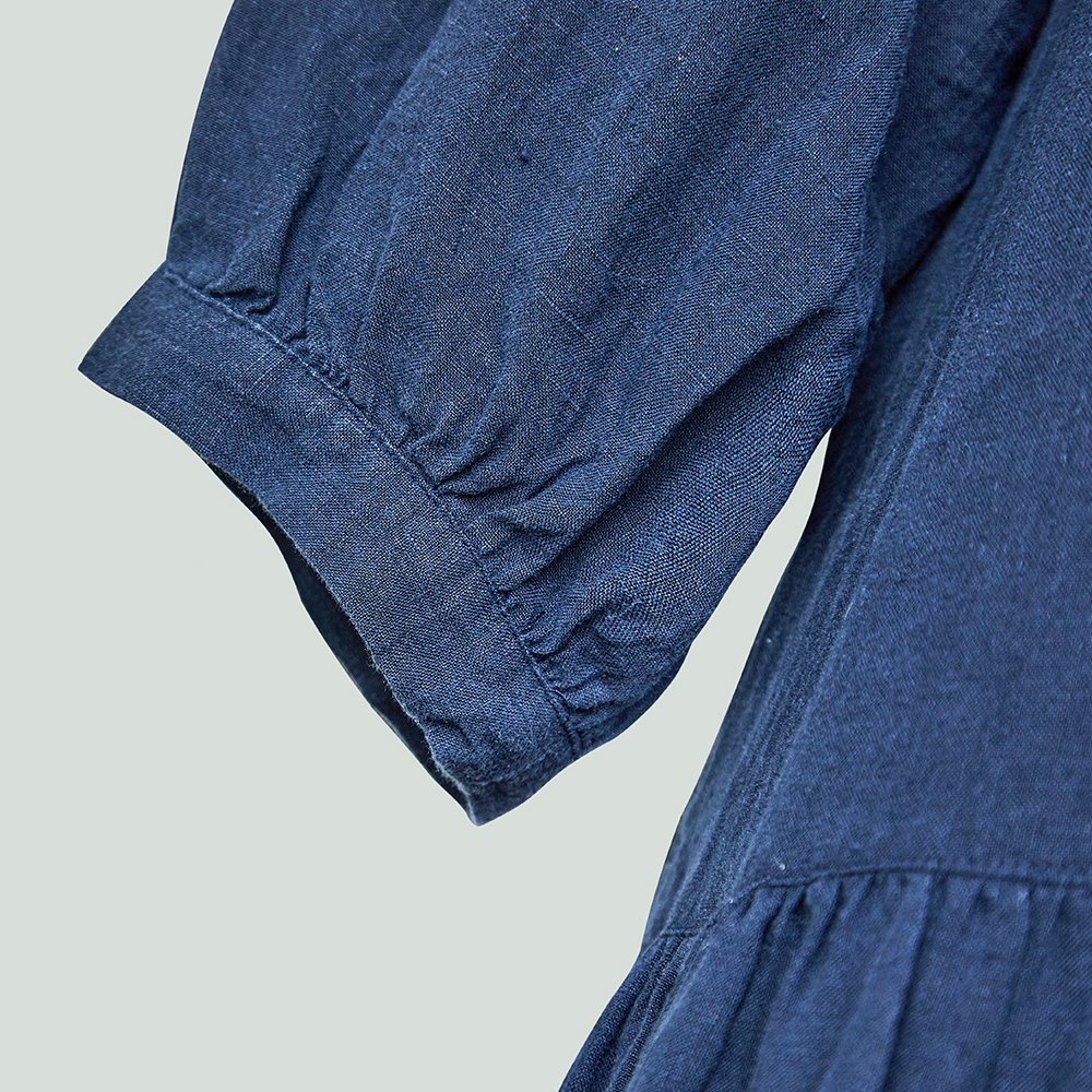 New 100% linen plus size autumn women casual comfortable Loose simple elegant daily solid color dresses