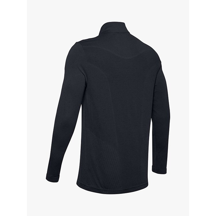 Bamboo Fabric Long Sleeve Black T-Shirt Men Seamless Half Zip Training Top T Shirt