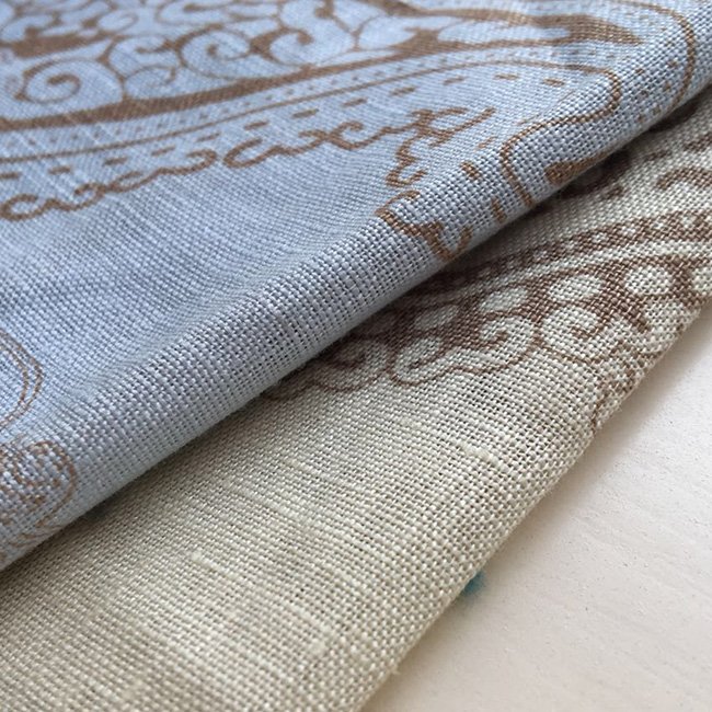 Oeko-Tex Standard 100 and 100% linen printed fabric with woven technics for dress