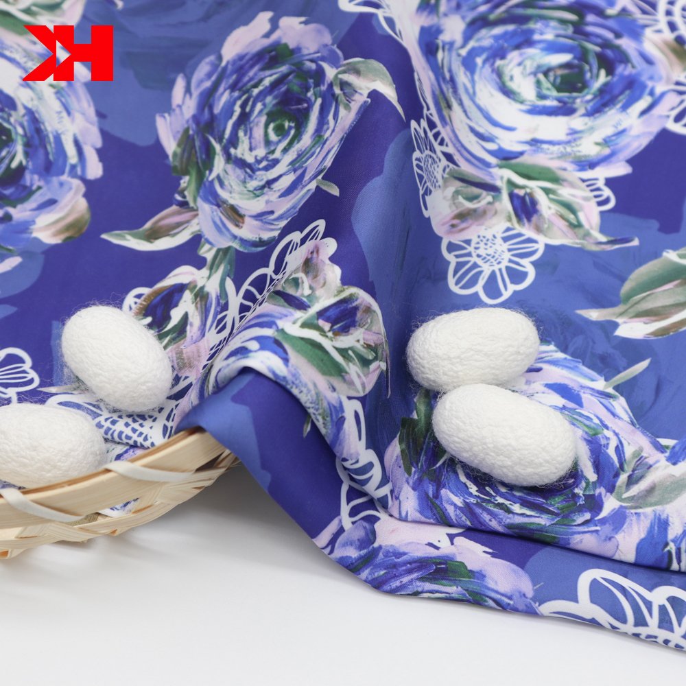Kahn custom polyester flower digital printed fabrics for dresses
