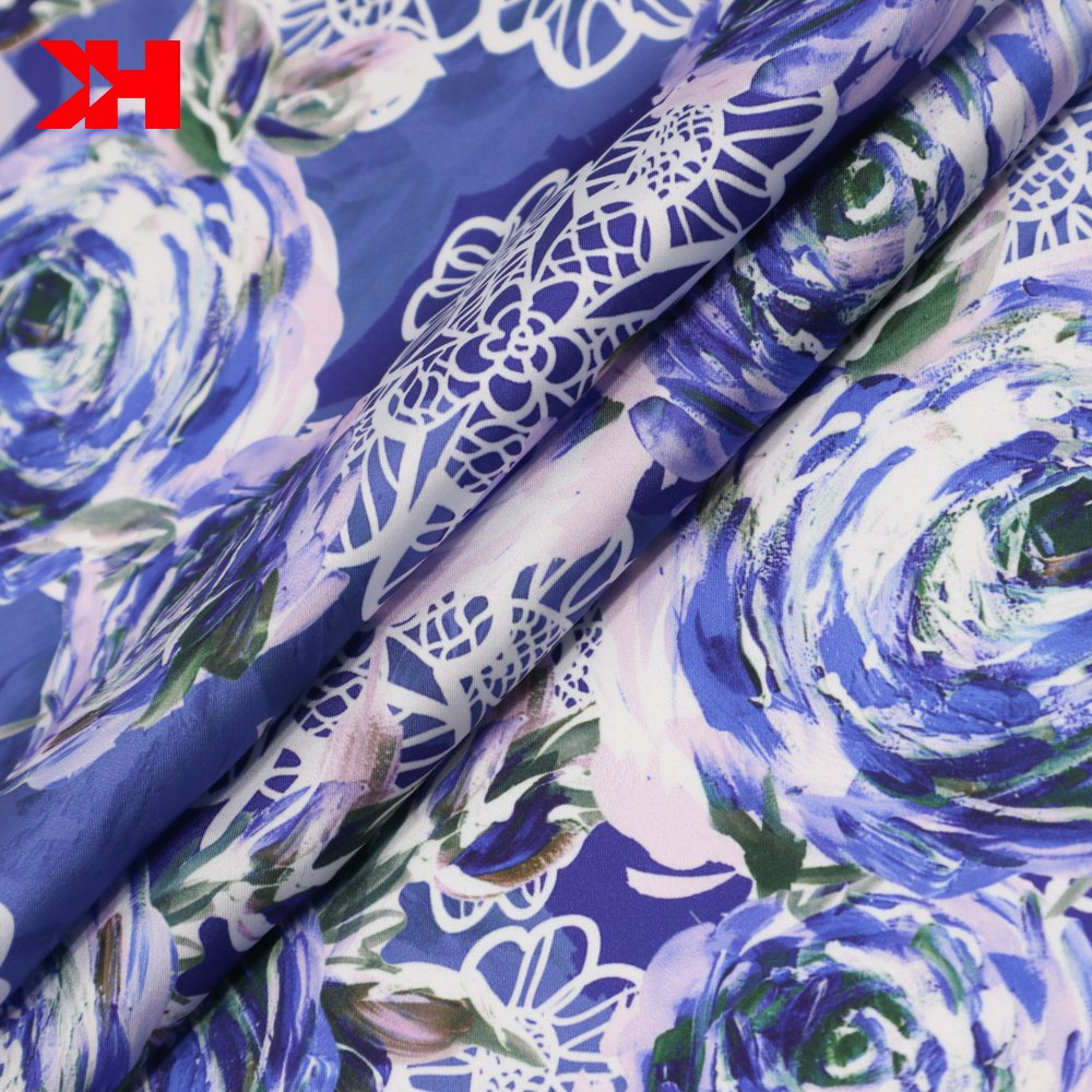 Kahn custom polyester flower digital printed fabrics for dresses