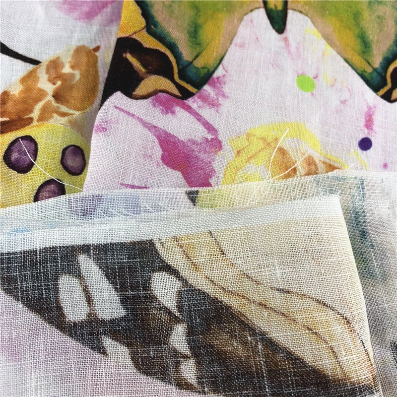 Environmentally friendly Custom Printed 100% Linen fabric for garment and pillow