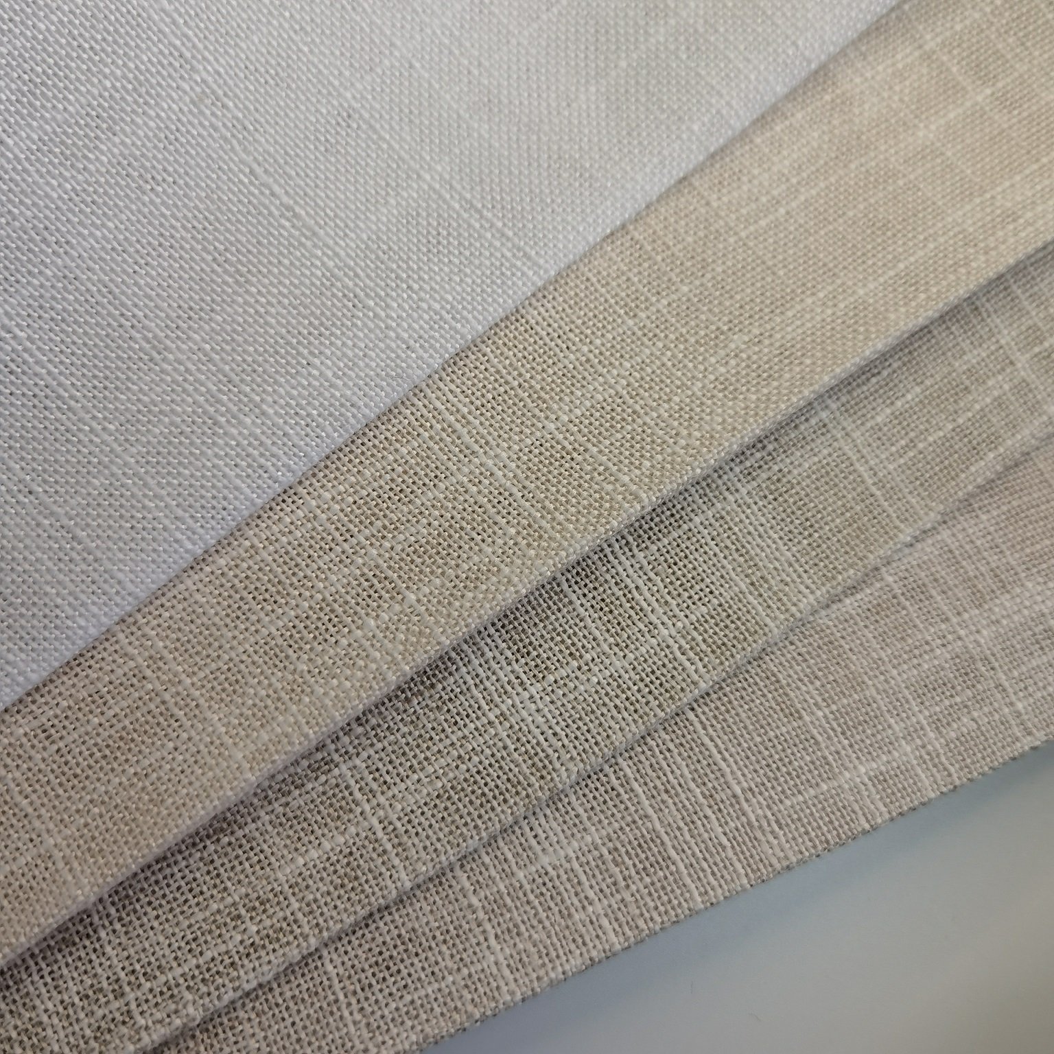 Stock modern linen look cation polyester sheer window curtain fabric