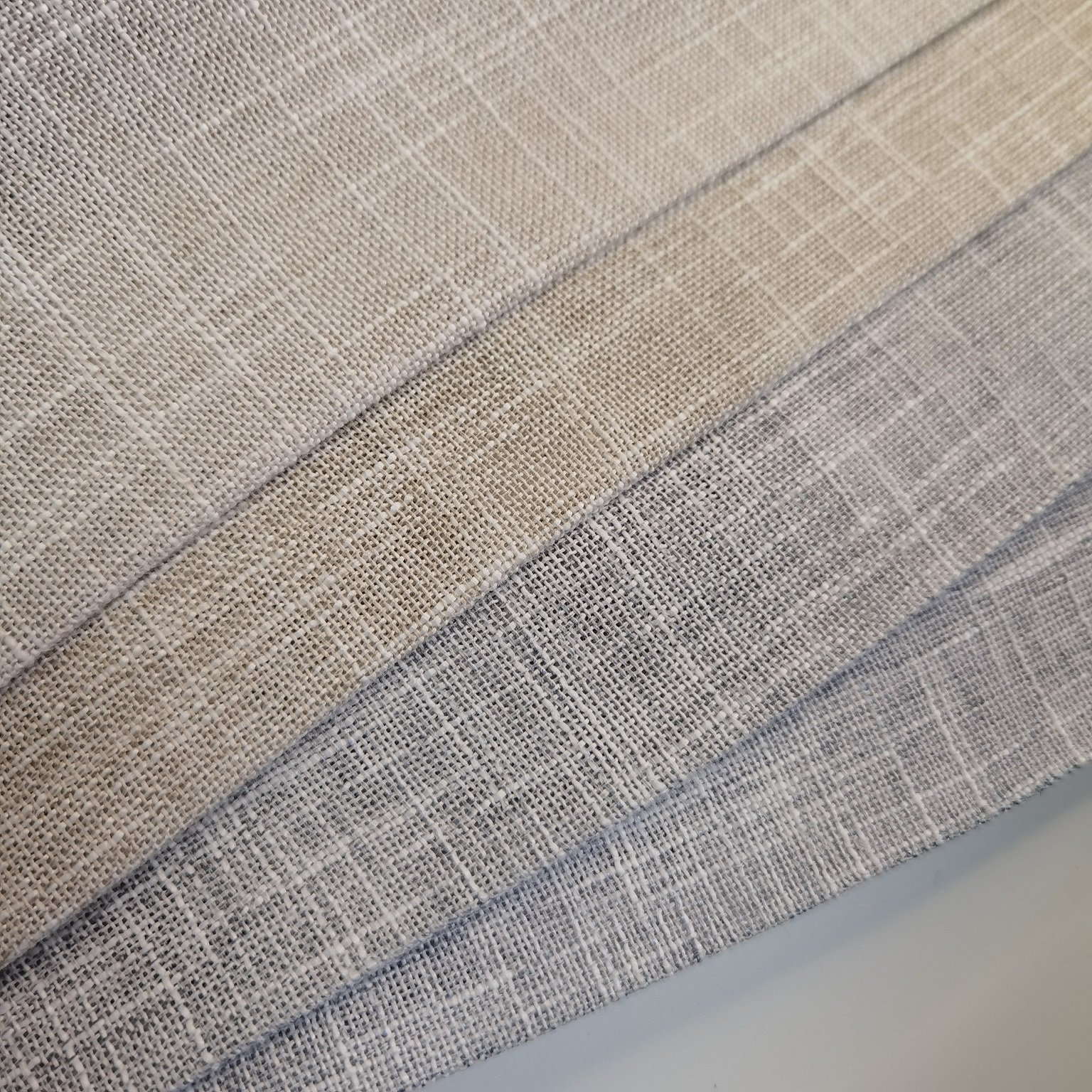 Stock modern linen look cation polyester sheer window curtain fabric