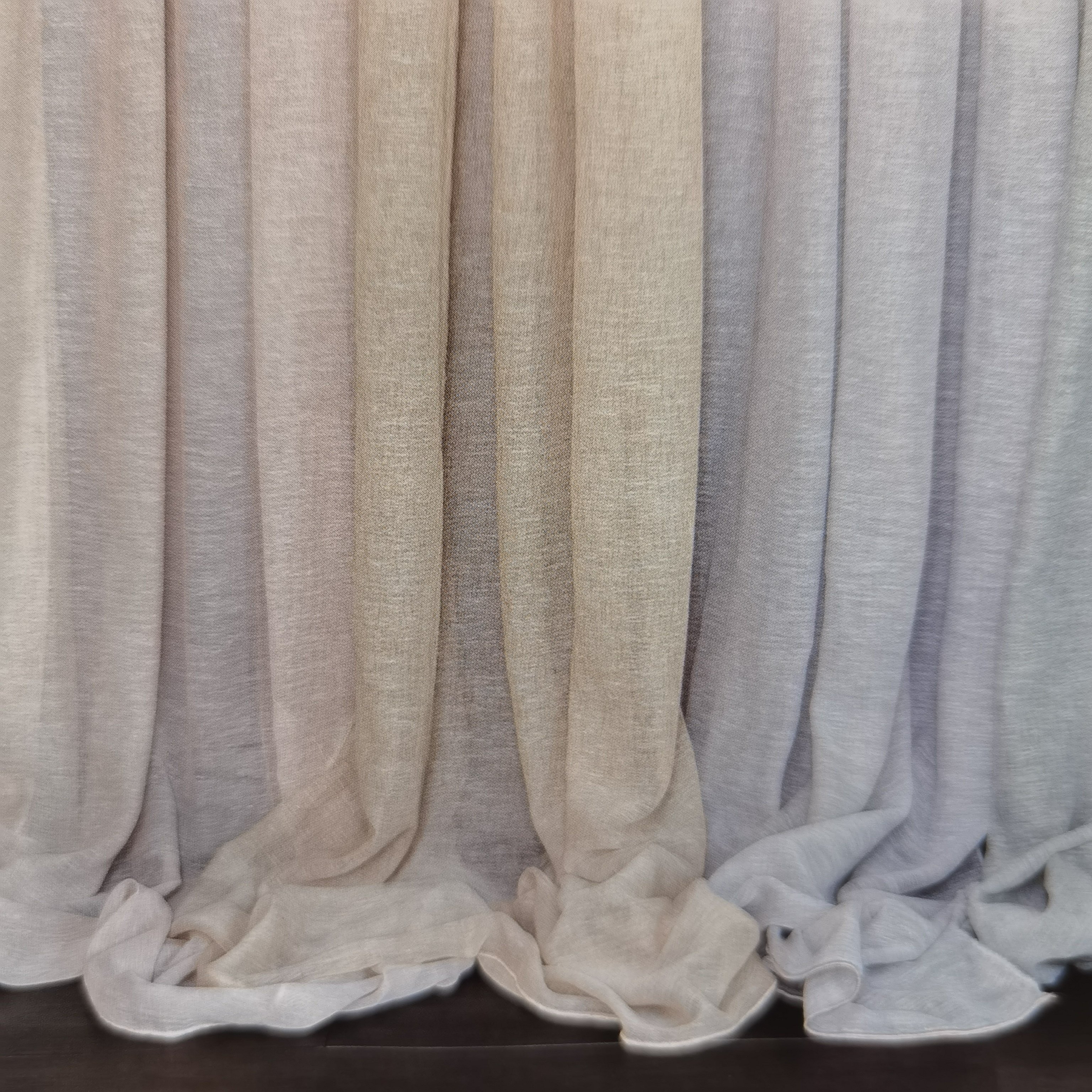 Stock modern linen look cation polyester sheer window curtain fabric