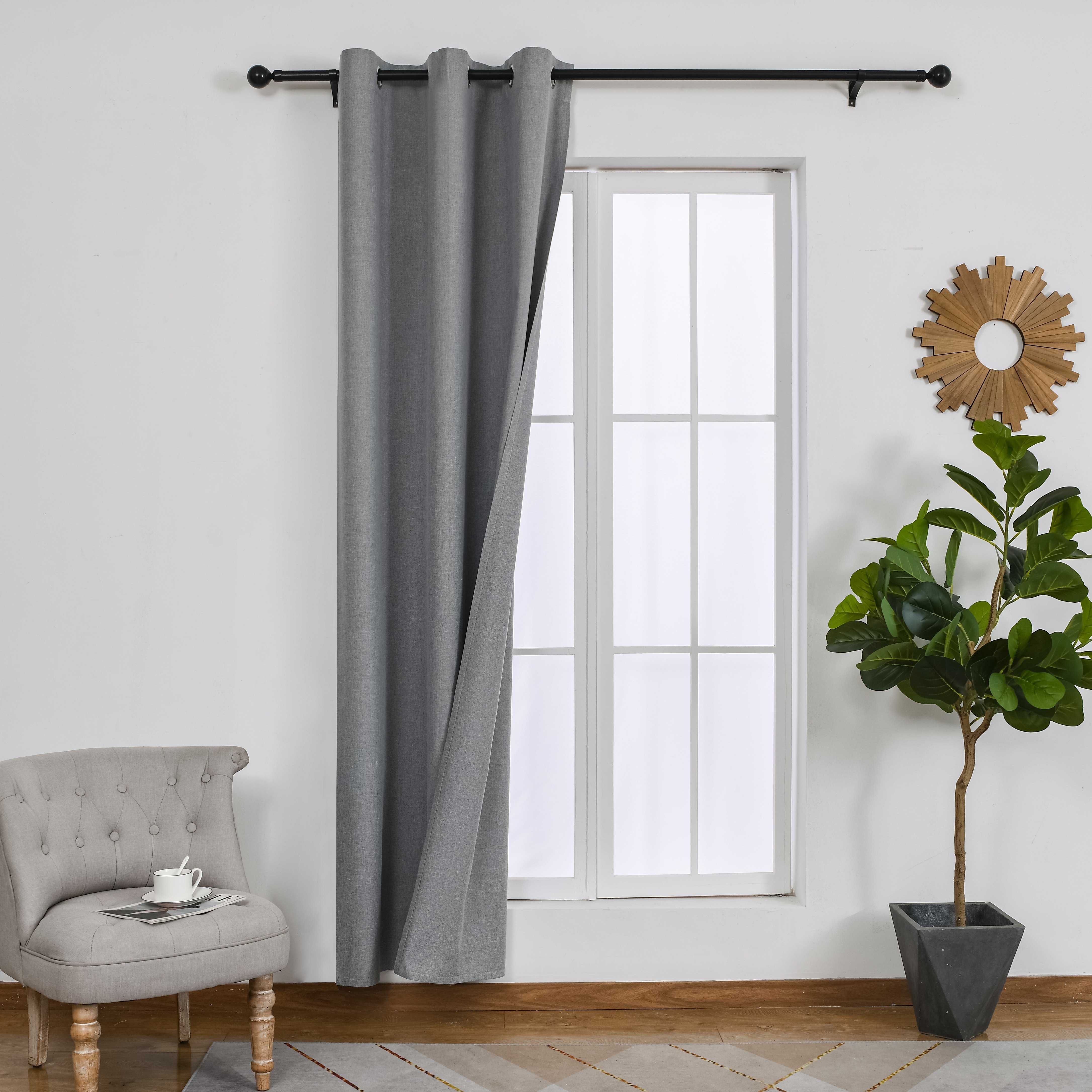 Lightweight blackout Star Linen fabric with black film living room light luxury modern simple high-grade blackout curtain