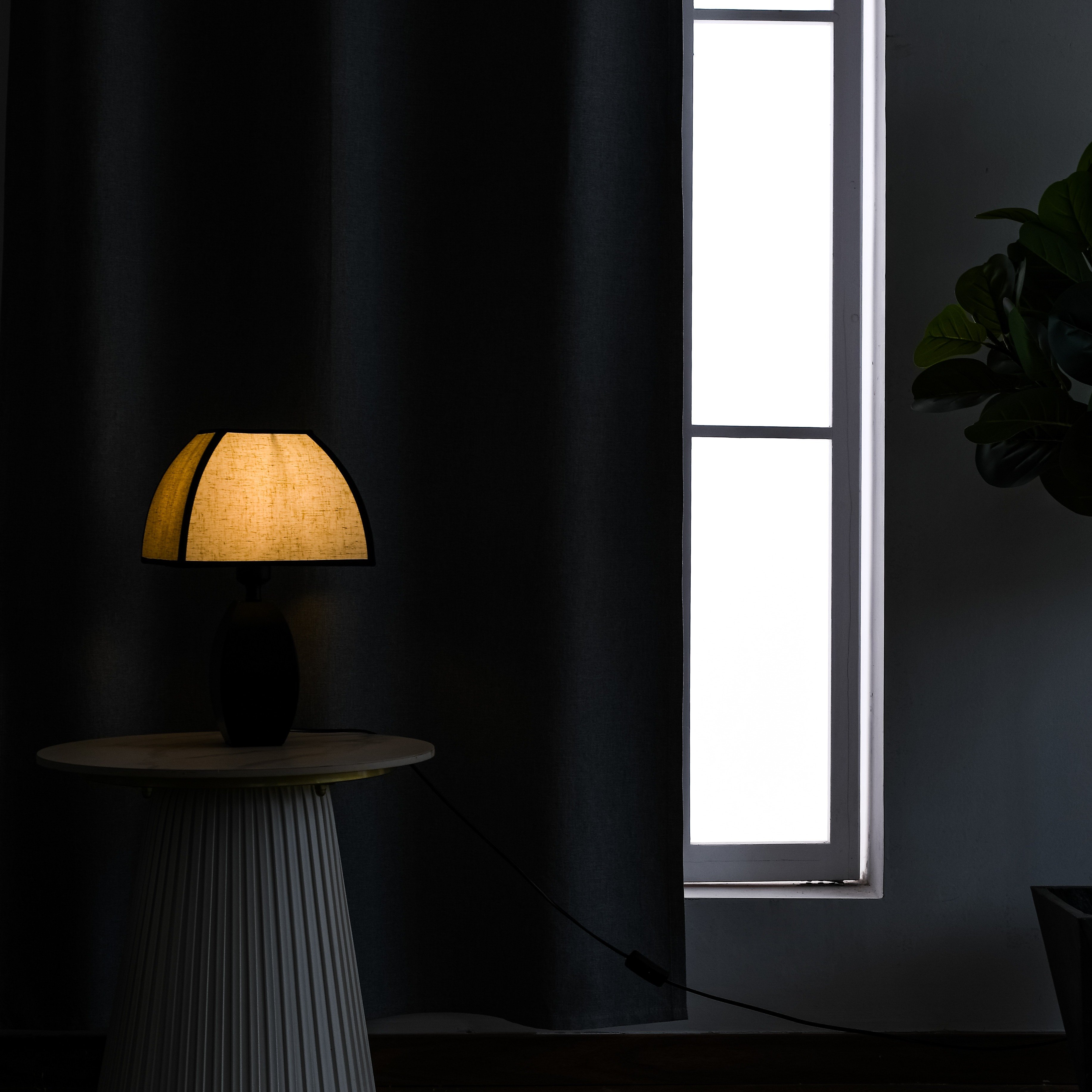 Lightweight blackout Star Linen fabric with black film living room light luxury modern simple high-grade blackout curtain