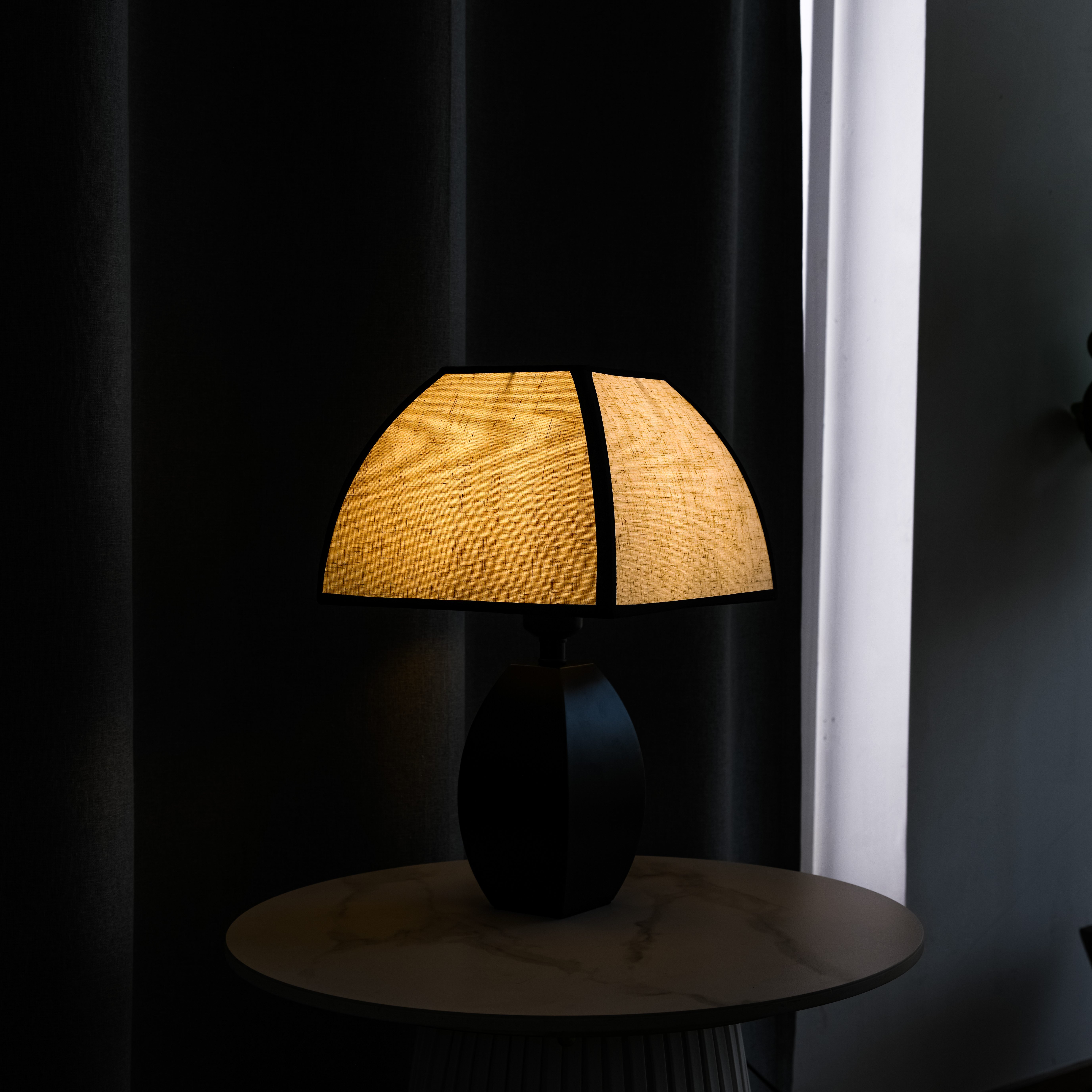 Lightweight blackout Star Linen fabric with black film living room light luxury modern simple high-grade blackout curtain