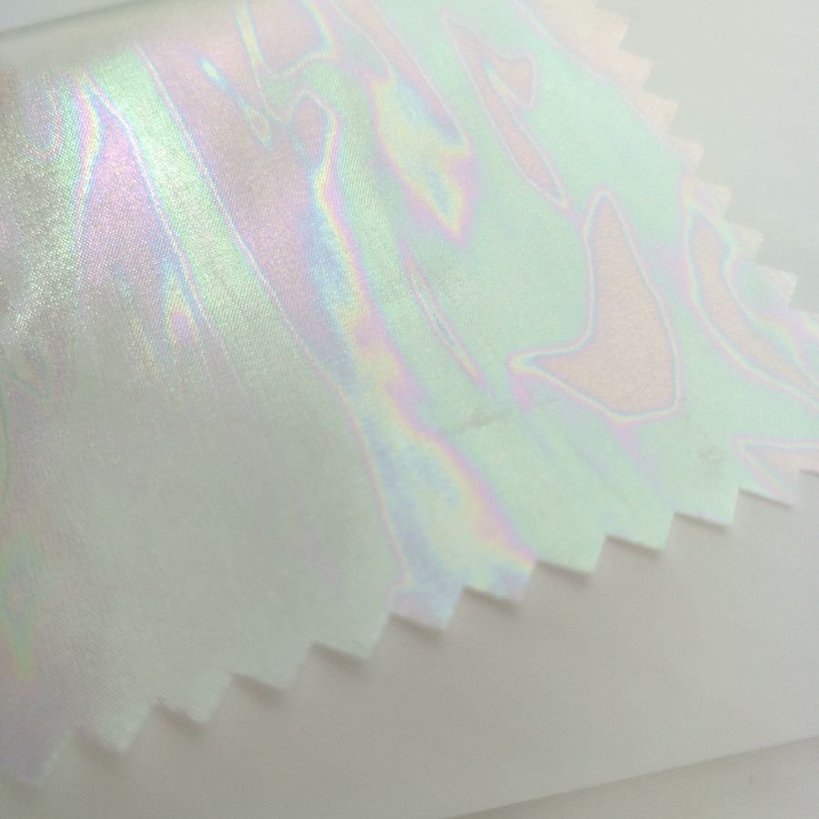 Foil Printing Laser Film Polyester Waterproof Taffeta Fabric for Jacket