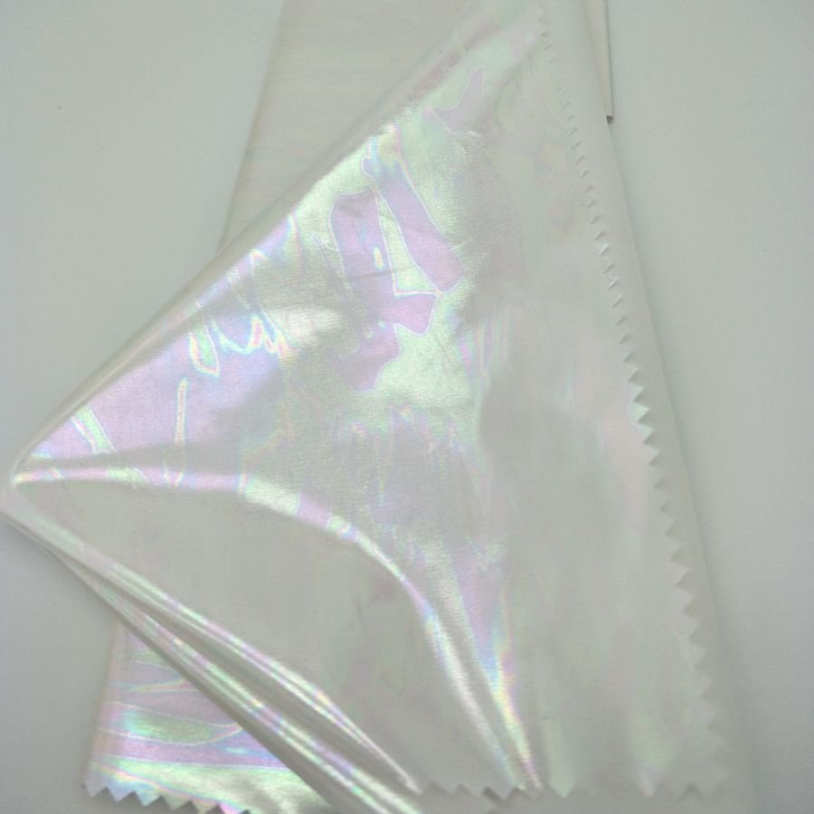 Foil Printing Laser Film Polyester Waterproof Taffeta Fabric for Jacket