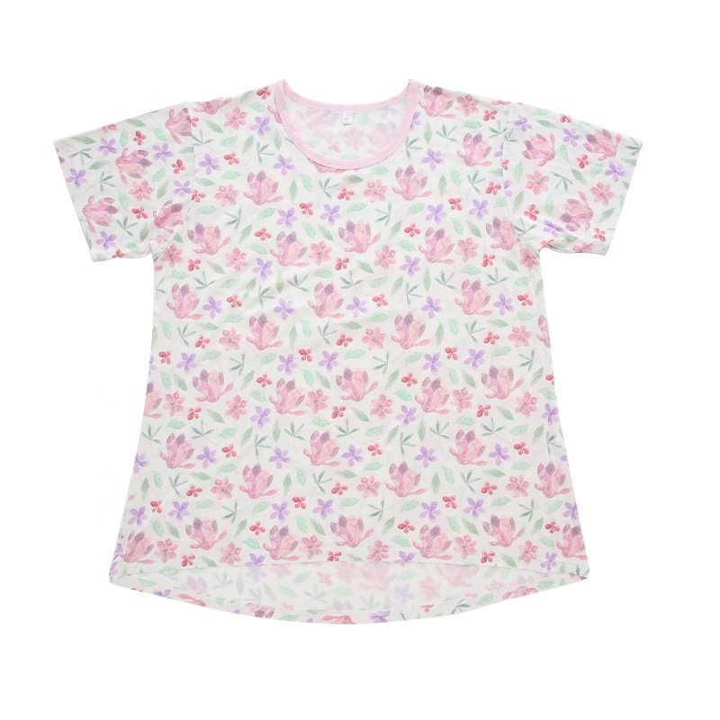 Extra Soft Girls/Women Summer Sleepwear Sets 95% Bamboo 5% Spandex Short Sleeve Tops and Short Pants Mommy Pajamas