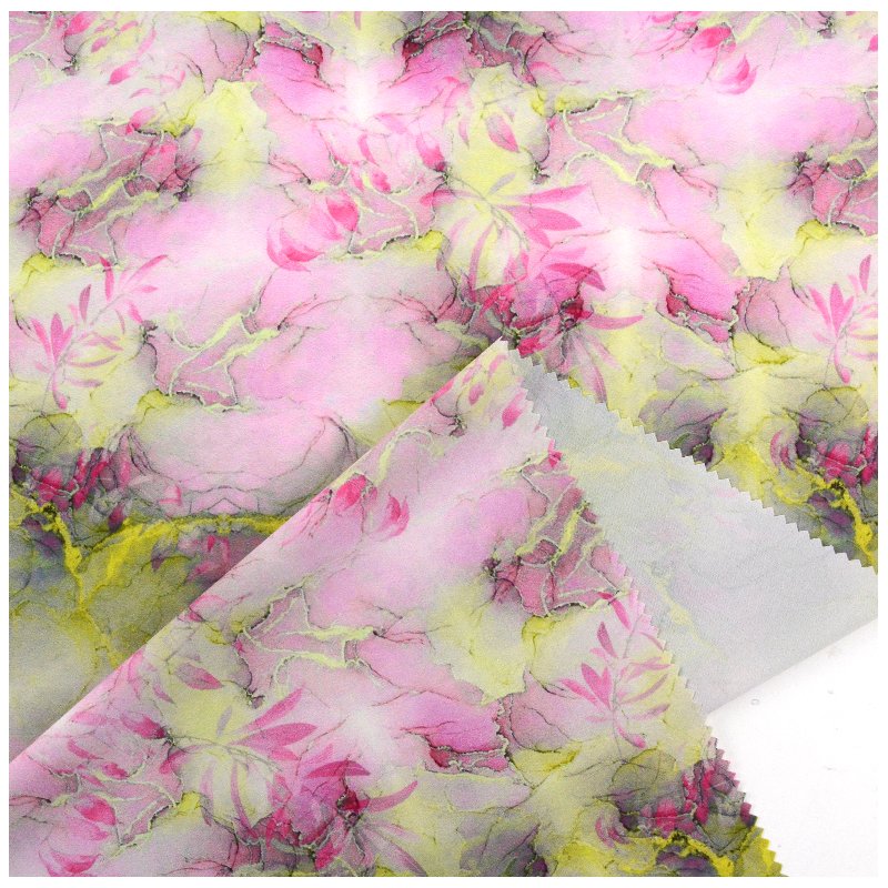 Custom Digital Tropical Print Floral Soft 4 way Spandex Polyester Fabric for Dress