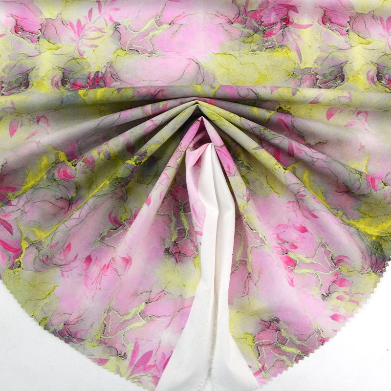 Custom Digital Tropical Print Floral Soft 4 way Spandex Polyester Fabric for Dress