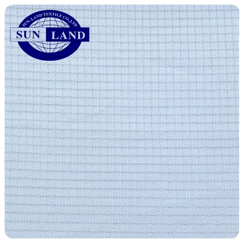 100% Polyester Coolmax Sportswear T-Shirts Quick Dry Moisture Wicking Grid Waffle Fabric with Knitted Mesh