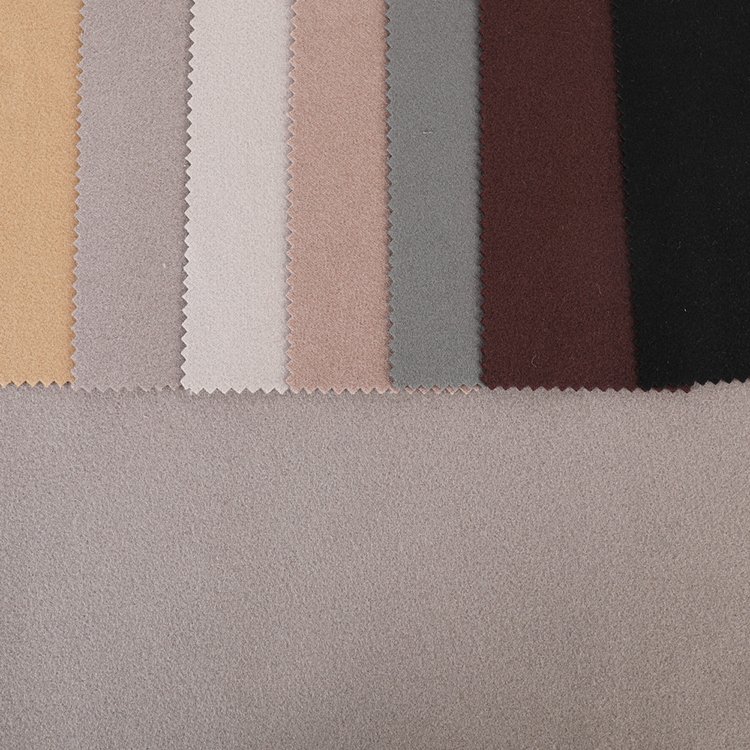 Sample supplied elegant thick outerwear brushed sanded 100% regenerated polyester knit plain grey flannel fabrics