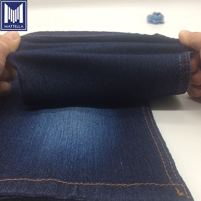1020 twill 3/1 cotton polyester viscose spandex stretch denim fabric for women jeans