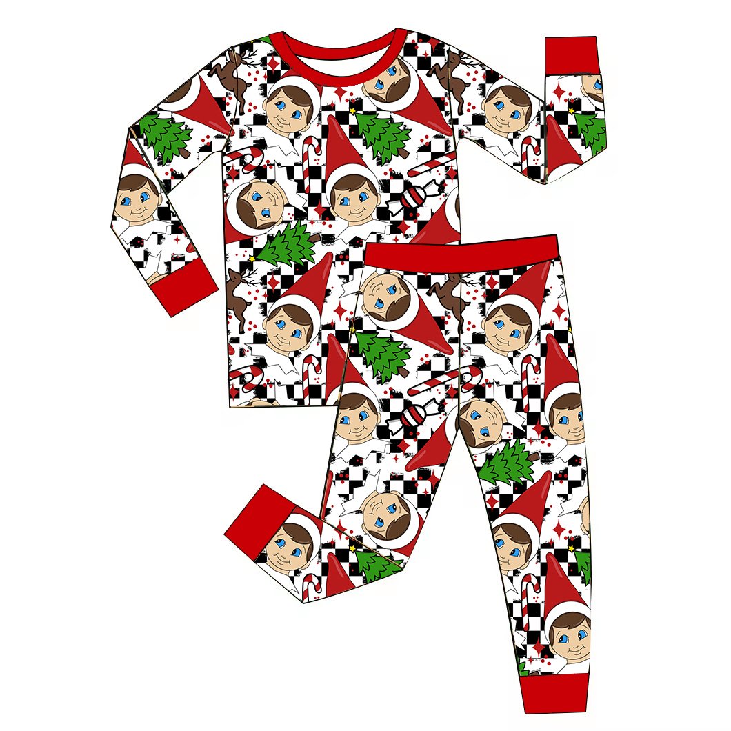 Kids Sleepwears Custom Printed Long Sleeve Bamboo Pajamas Set Unisex Children Girls Boys Baby Two Piece Baby Pajama Set
