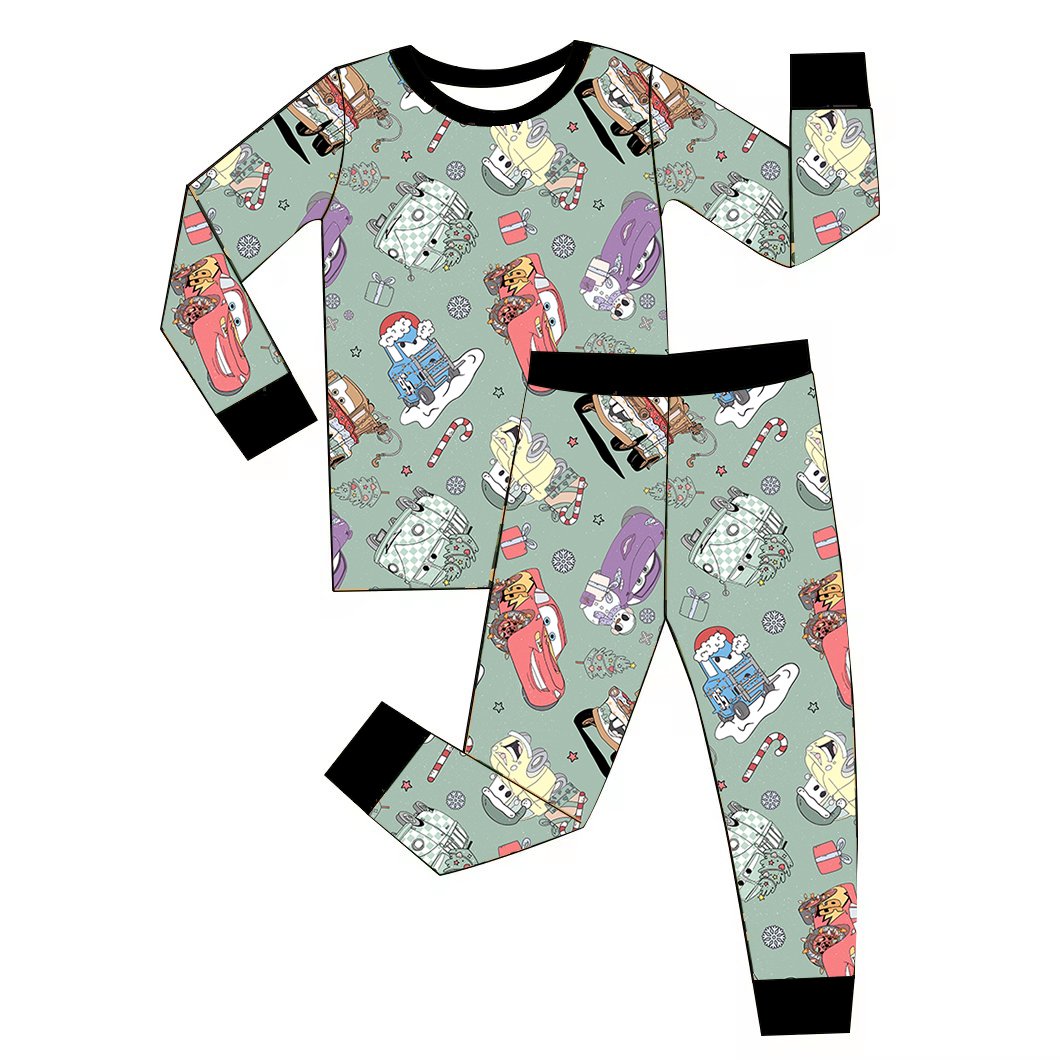 Kids Sleepwears Custom Printed Long Sleeve Bamboo Pajamas Set Unisex Children Girls Boys Baby Two Piece Baby Pajama Set