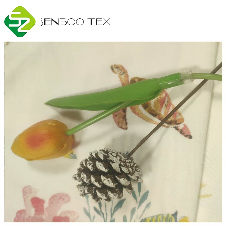 Customized 300gsm Jersey Fabric 90% Organic Bamboo & 10% Spandex Printed for Baby Blanket or Shirt/Clothes