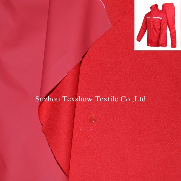 Raincoat fabric polyester material pvc coated waterproof raincoat fabric