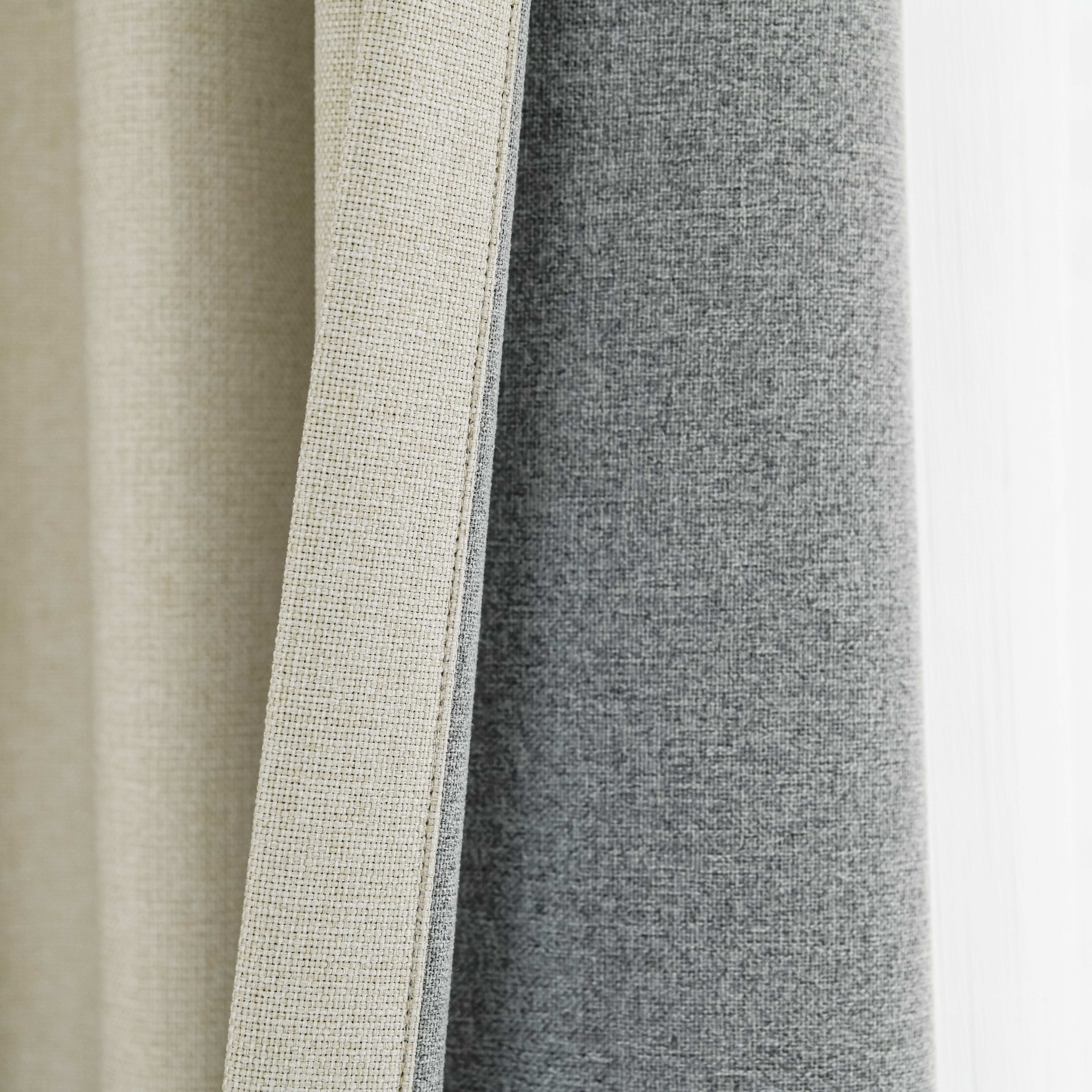 100% Polyester Double-Faced Linen Fabric Curtains-Full Blackout Plain Knitted Suede Fabric Both Sides Blackout-Packaged Rolls