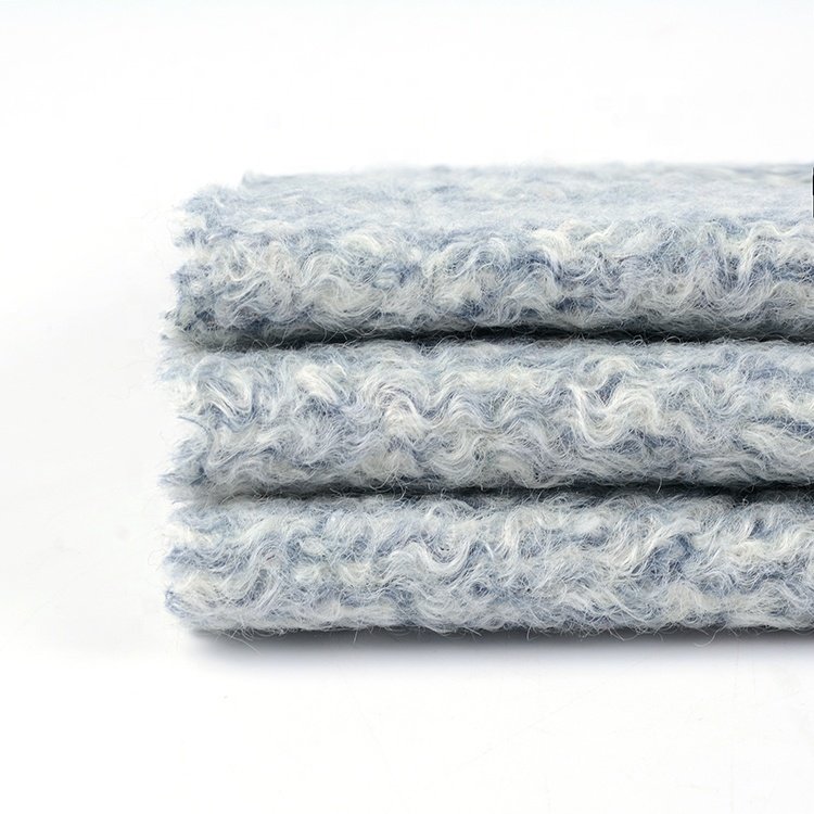 make to order yarn dyed 100% polyester fiber terry boucle knitting cloth fabric