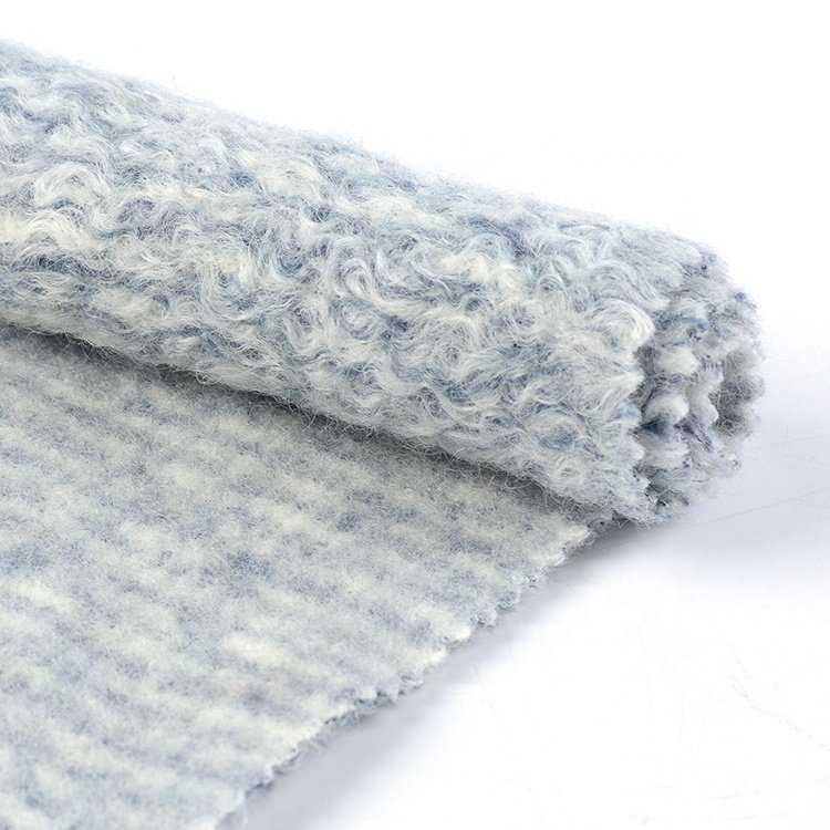 make to order yarn dyed 100% polyester fiber terry boucle knitting cloth fabric