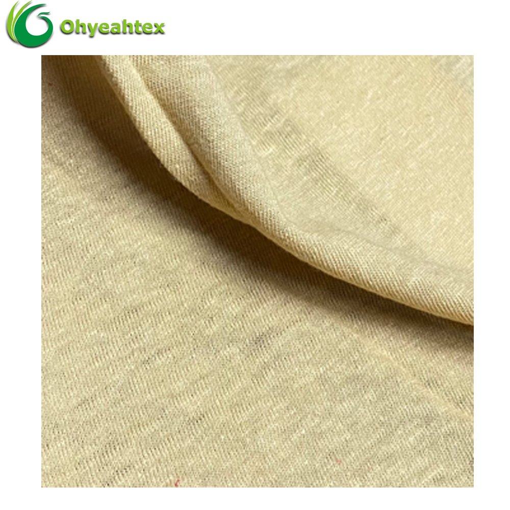 New Launch Natural Organic Thin Quick Dry Moisture Absorbent Knitted Single Jersey Linen Cotton Fabric For Curtains