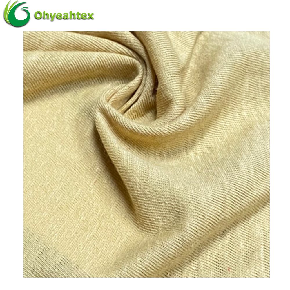 New Launch Natural Organic Thin Quick Dry Moisture Absorbent Knitted Single Jersey Linen Cotton Fabric For Curtains