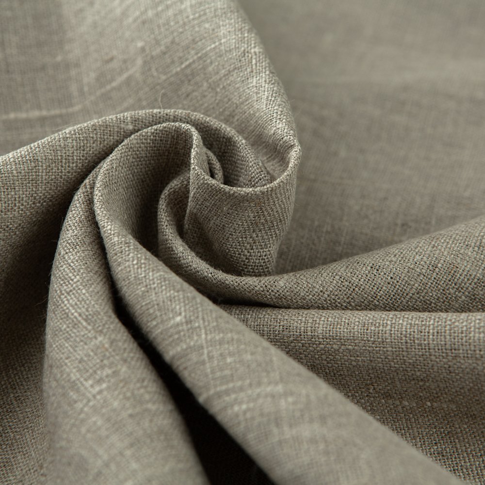Wholesale 245 GSM 100% Linen Woven Natural Fabric Roll High Quality Breathable Not Softened Printed Pattern Shirt Dress Home Use