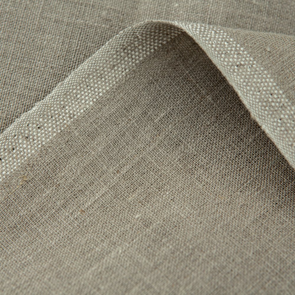 Wholesale 245 GSM 100% Linen Woven Natural Fabric Roll High Quality Breathable Not Softened Printed Pattern Shirt Dress Home Use