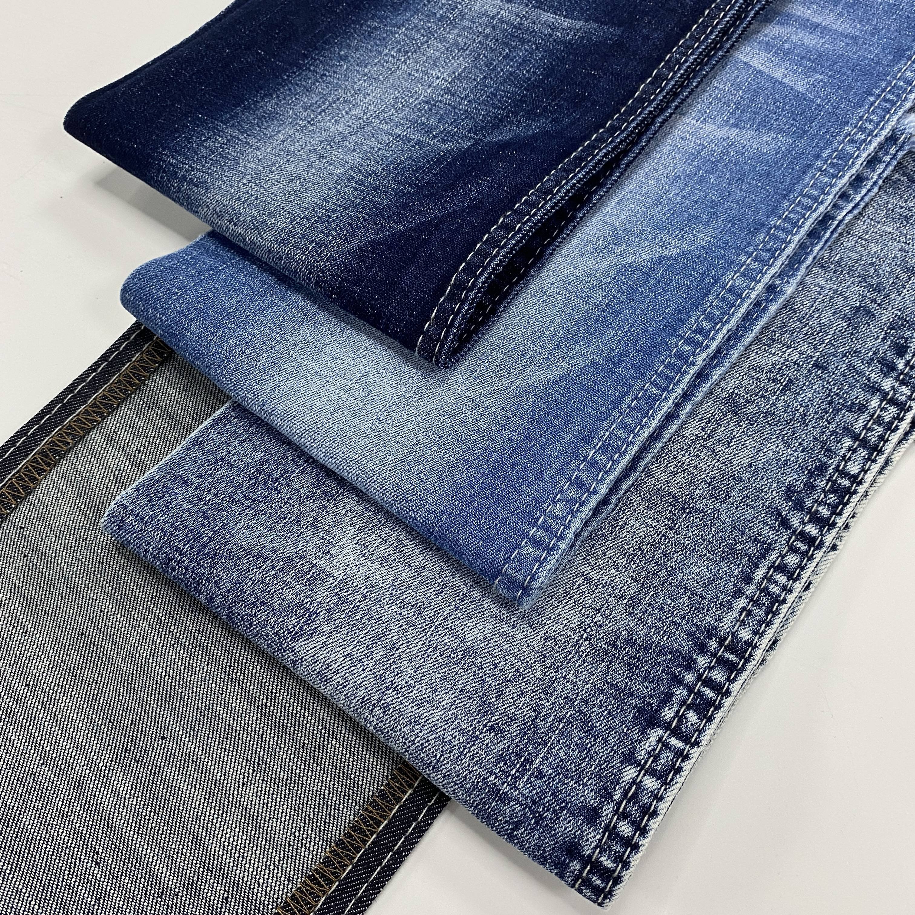 And Black for Jeans Fabric High Quality Stock Denim 8-11oz Indigo/black/blue Tricot Woven YARN DYED Polyester / Cotton 356gsm