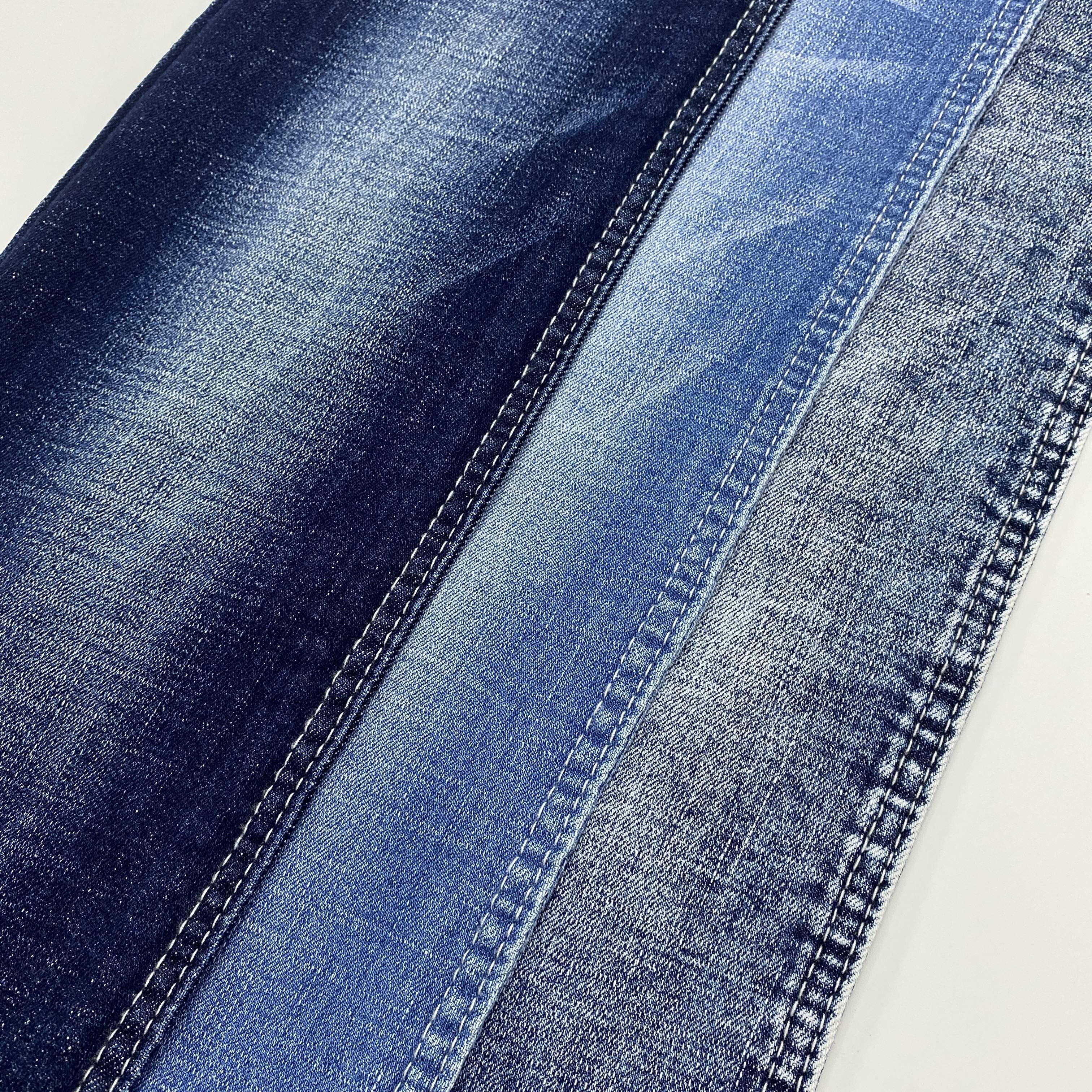 And Black for Jeans Fabric High Quality Stock Denim 8-11oz Indigo/black/blue Tricot Woven YARN DYED Polyester / Cotton 356gsm