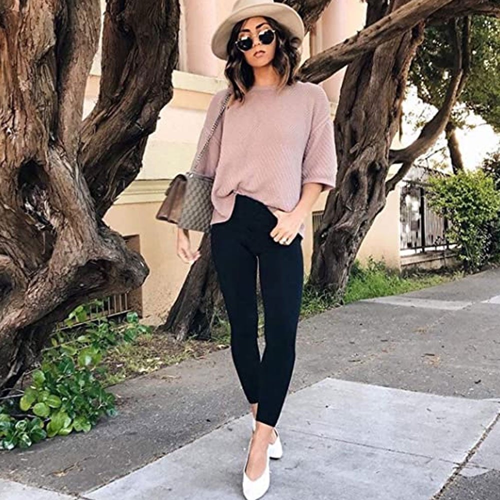 Women Breathable Leggings Warm Plus Size Leggings High Waist Solid Color Women Black Leggings Stretchy Outfit