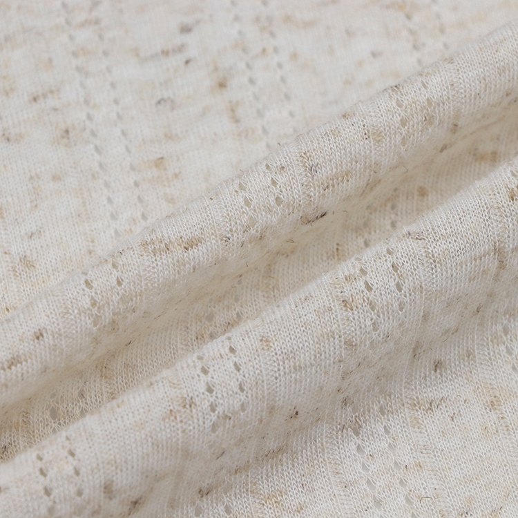 Fashion soft transfer jacquard 85 polyester 15 linen solid color pure linen fabric roll for clothing
